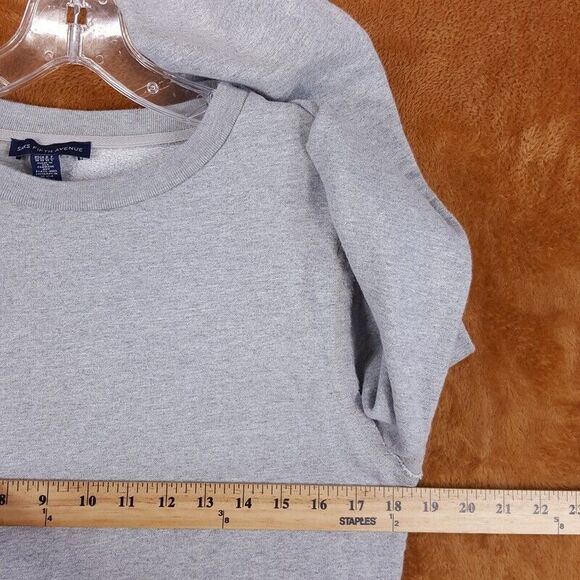 SAKS FIFTH AVE Sweatshirt Womens Medium Heathered Gray Pullover Crew Comfort - Picture 5 of 7